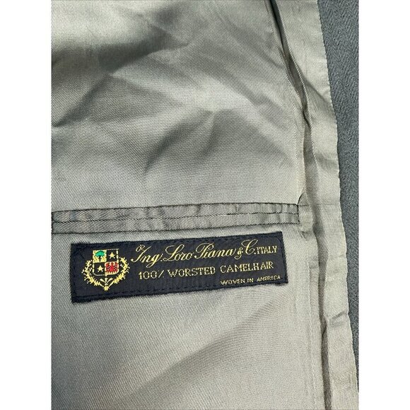 Nordstrom x Loro Piana 100% Camel Hair Men's Green Blazer sport coat Career 42 R - Picture 11 of 13